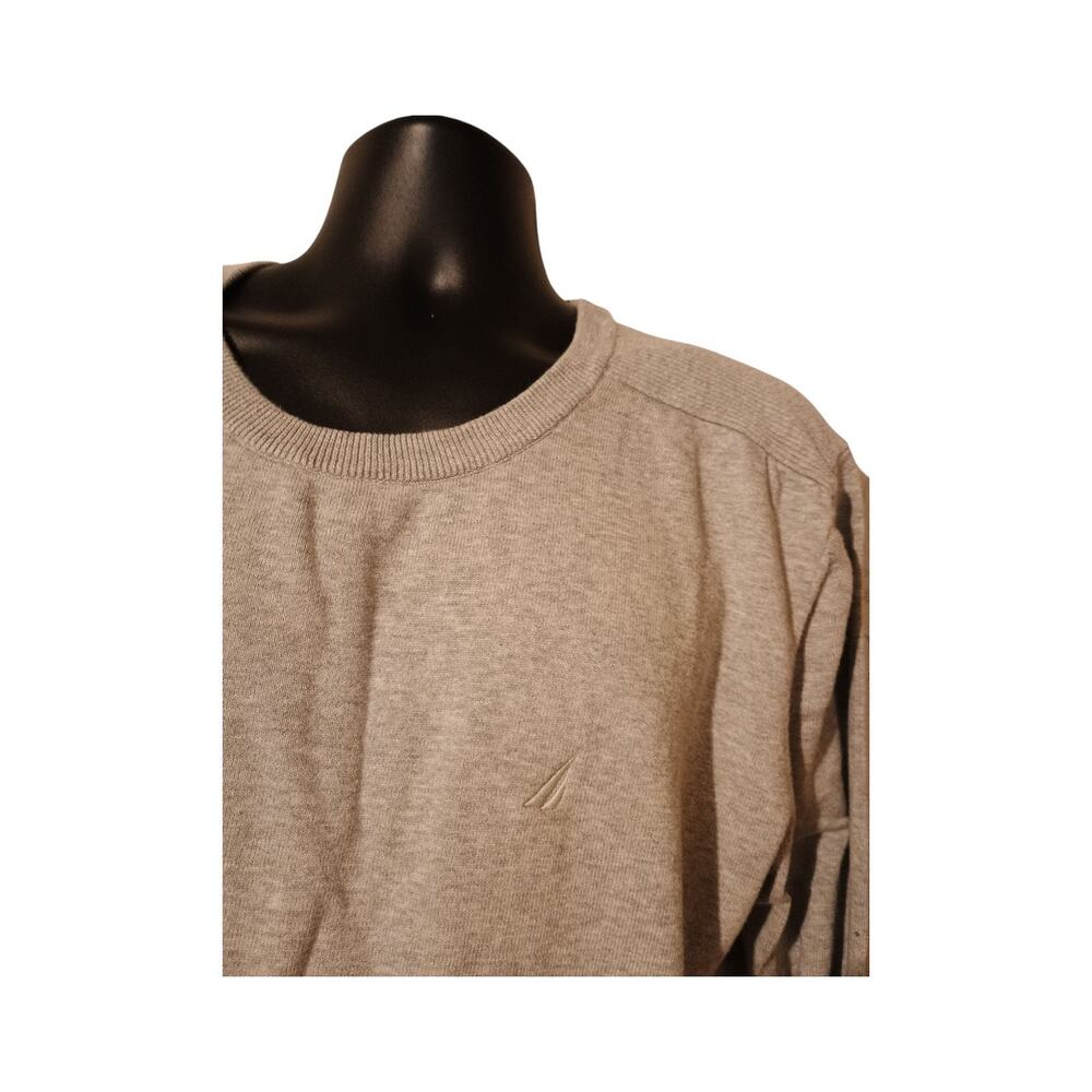 Nautica Men's Classic Logo Sweater Adult All Cotton Gray Crewneck SIZE XXL - Picture 4 of 10